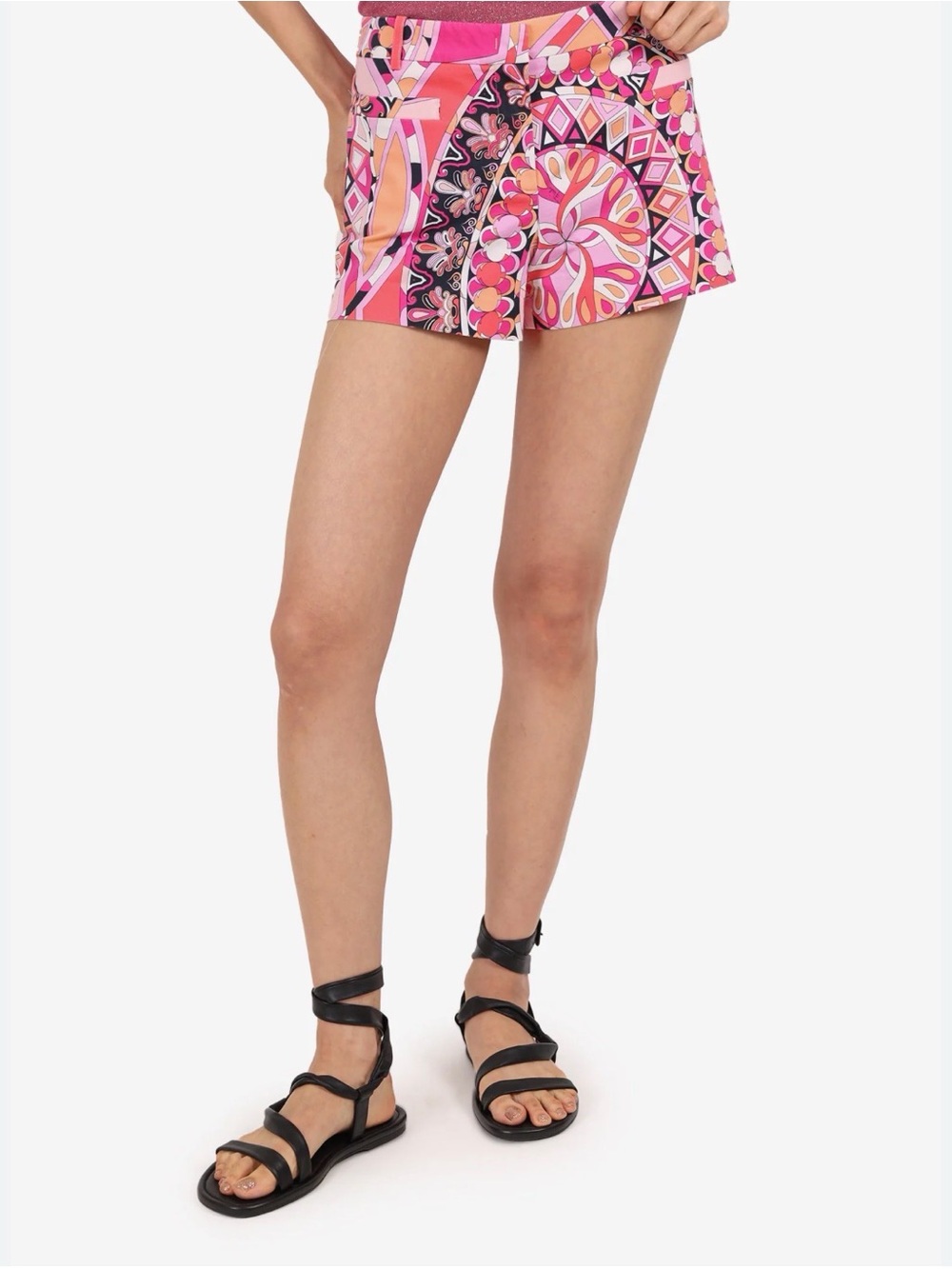 Emilio Pucci Pink Mosaic-Print Women’s Shorts